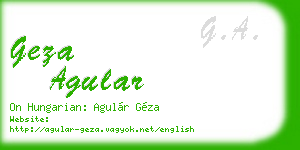 geza agular business card
