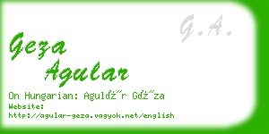 geza agular business card